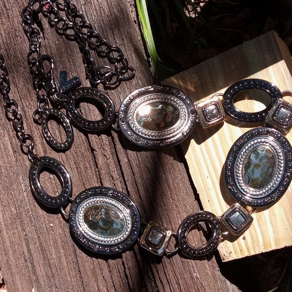 Chico's Accessories - Chico's Tribond  Metallic Chain Belt with Hematite Accents